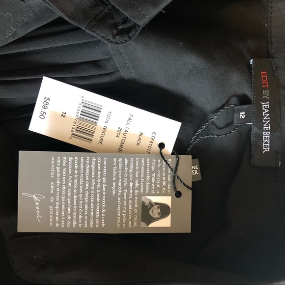 🆕 JEANNE BEKER Long Chiffon Pleated Back Shirt - Picture 7 of 7